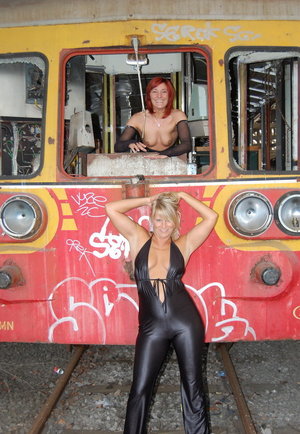 Fatty mature lesbians Lady and Alexia F are getting naked in the bed